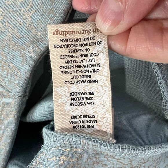 Soft Surroundings Palladium Turquoise‎ Silver Thick Ankle Pants - Picture 4 of 8